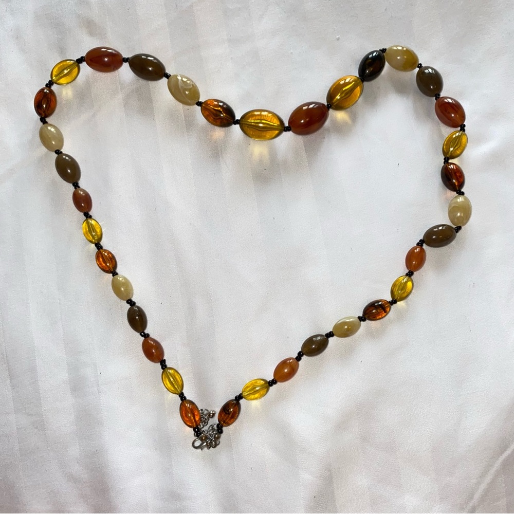 Vintage 90s Portuguese Boho Infinity Bakelite Necklace